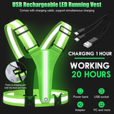 Rechargeable LED Reflective Running Vest, Adjustable High Visibility Gear for Night Walking, Cycling, Jogging and Exercise, Green and Pink
