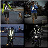 2 Pack High Visibility Reflective Safety Vests, Adjustable Running Gear for Cycling, Jogging, Walking and Night Exercise, Orange