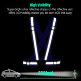 2 Pack High Visibility Reflective Safety Vests, Adjustable Running Gear for Cycling, Jogging, Walking and Night Exercise, Blue