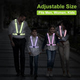 2 Pack High Visibility Reflective Safety Vests, Adjustable Running Gear for Cycling, Jogging, Walking and Night Exercise, Blue