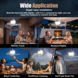 Rechargeable Camping Fan with Light and Remote, Portable Hanging Tent Fan with 3 Speeds, 3 Light Modes and Timer for Travel and Outdoors