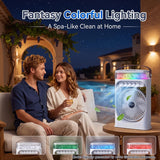 Portable Misting Camping Fan with Water Tank and LED Light, Rechargeable Battery Powered Fan for Tents, Patio, Bedroom and Outdoor Use
