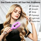 Dual Function Detangling Hair Brush with Water Mister, Non Electric Wet and Dry Brush for Curly, Wavy and Straight Hair, Anti Frizz Styling