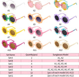 2 Pack Flower Shaped Kids Sunglasses, Round Outdoor Eyewear Set for Dress Up, Parties, Holidays, Photos and Everyday Sun Protection In Australia - Darrahopens
