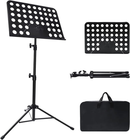 Sheet Music Stand with Carry Bag, Adjustable Folding Music Holder for Guitar, Ukulele, Violin, School Practice and Stage Use, Black In Australia - Darrahopens