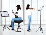 Sheet Music Stand with Carry Bag, Adjustable Folding Music Holder for Guitar, Ukulele, Violin, School Practice and Stage Use, Black
