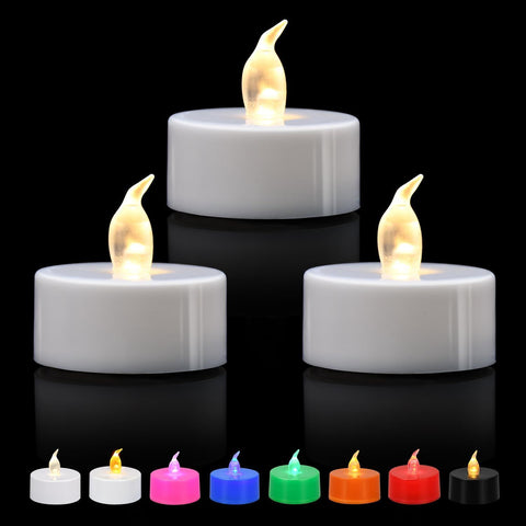 12 Pack Battery Operated LED Tea Lights, Flickering Warm White Flameless Candles for Weddings, Parties, Table Decor and Home Displays In Australia - Darrahopens