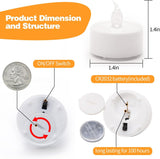 12 Pack Battery Operated LED Tea Lights, Flickering Warm White Flameless Candles for Weddings, Parties, Table Decor and Home Displays
