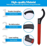 6 Piece Coilover Spanner Wrench Set, C Shape Hook Tools for Suspension Spring Adjustment, Shock Absorbers and Automotive Repairs