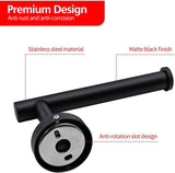 2 Piece Stainless Steel Bathroom Set, Toilet Paper Holder and Towel Ring for Wall Mount Installation, Matte Black