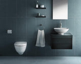 2 Piece Stainless Steel Bathroom Set, Toilet Paper Holder and Towel Ring for Wall Mount Installation, Matte Black