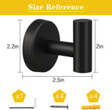2 Pack Brushed Nickel Towel Hooks, SUS304 Stainless Steel Wall Hooks for Bathrooms, Bedrooms, Kitchens, Hotels and Offices