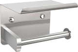 Brushed Nickel Toilet Paper Holder with Shelf, Wall Mount Tissue Roll Holder with Screw or Self Adhesive Installation for Bathrooms In Australia - Darrahopens
