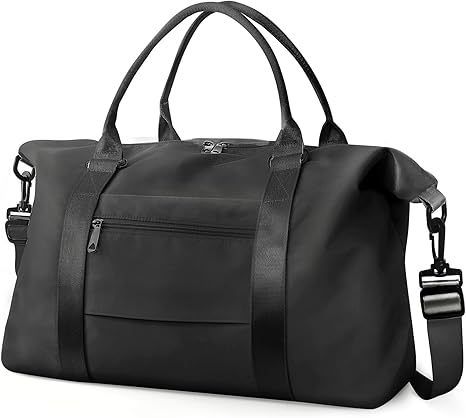 Travel Duffle Bag with Trolley Sleeve, Weekender Overnight and Gym Bag for Carry On Travel, Hospital Stays and Short Trips, Black In Australia - Darrahopens