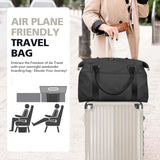 Travel Duffle Bag with Trolley Sleeve, Weekender Overnight and Gym Bag for Carry On Travel, Hospital Stays and Short Trips, Black