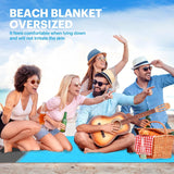 Oversized Sandproof Beach Blanket, Water Resistant Picnic Mat for Camping, Hiking, Travel and Family Beach Days, Blue, 200 x 210 cm In Australia - Darrahopens