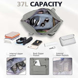 Travel Duffle Bag with Trolley Sleeve, Weekender Overnight and Gym Bag for Carry On Travel, Hospital Stays and Short Trips, Grey In Australia - Darrahopens