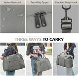 Travel Duffle Bag with Trolley Sleeve, Weekender Overnight and Gym Bag for Carry On Travel, Hospital Stays and Short Trips, Grey