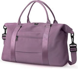 Travel Duffle Bag with Trolley Sleeve, Weekender Overnight and Gym Bag for Carry On Travel, Hospital Stays and Short Trips, Purple