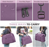 Travel Duffle Bag with Trolley Sleeve, Weekender Overnight and Gym Bag for Carry On Travel, Hospital Stays and Short Trips, Purple
