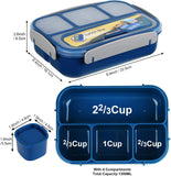 1300 mL 4 Compartment Bento Lunch Box, BPA Free Food Container for Adults, Kids, School, Work, Picnics and Meal Prep, Blue In Australia - Darrahopens