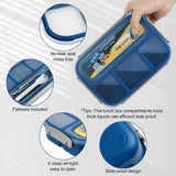 1300 mL 4 Compartment Bento Lunch Box, BPA Free Food Container for Adults, Kids, School, Work, Picnics and Meal Prep, Blue In Australia - Darrahopens