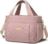 15 L Insulated Lunch Bag with 7 Pockets and Adjustable Strap, Leak Resistant Cooler Tote for Work, Picnics, Travel and Daily Meals, Pink