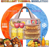15 L Insulated Lunch Bag with 7 Pockets and Adjustable Strap, Leak Resistant Cooler Tote for Work, Picnics, Travel and Daily Meals, Pink
