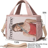 15 L Insulated Lunch Bag with 7 Pockets and Adjustable Strap, Leak Resistant Cooler Tote for Work, Picnics, Travel and Daily Meals, Pink