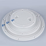 Round Marine Inspection Hatch with Detachable Non Slip Cover, Boat Deck Access Port for Yachts, Kayaks and Storage, White, 15.2 cm