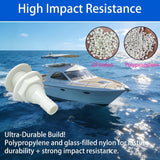 2 Pack Marine Through Hull Fittings, White Boat Drain and Hose Connectors for Water Tanks, Bilge Systems and Marine Plumbing, 1.6 cm