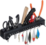 Marine Fishing Tool Holder Rack, Boat Mounted Organiser for Hooks, Knives, Pliers, Bait, Lures and Tackle Storage, Black In Australia - Darrahopens