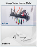 Marine Fishing Tool Holder Rack, Boat Mounted Organiser for Hooks, Knives, Pliers, Bait, Lures and Tackle Storage, Black