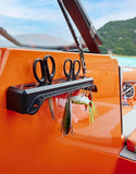 Marine Fishing Tool Holder Rack, Boat Mounted Organiser for Hooks, Knives, Pliers, Bait, Lures and Tackle Storage, Black