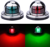 Pair of Stainless Steel LED Boat Navigation Lights, Marine Bow Lights for Pontoons, Small Boats, Yachts and Night Sailing, Silver In Australia - Darrahopens
