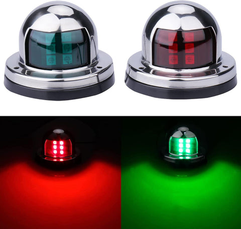 Pair of Stainless Steel LED Boat Navigation Lights, Marine Bow Lights for Pontoons, Small Boats, Yachts and Night Sailing, Silver In Australia - Darrahopens