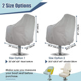 Waterproof Boat Captain Seat Cover, Weather Resistant Protective Cover for Pedestal and Pontoon Helm Chairs, Silver, 65 x 65 x 120 cm