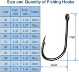 300 Piece High Carbon Steel Barbed Fishing Hook Set, Assorted Hooks with Eyes in 10 Sizes for Freshwater, Saltwater and Tackle Boxes In Australia - Darrahopens