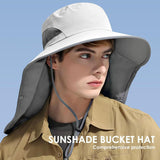 UPF 50+ Sun Hat with Detachable Neck and Face Flap, Lightweight Fishing and Hiking Visor for Men and Women, Light Grey In Australia - Darrahopens