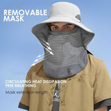 UPF 50+ Sun Hat with Detachable Neck and Face Flap, Lightweight Fishing and Hiking Visor for Men and Women, Light Grey In Australia - Darrahopens