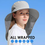 UPF 50+ Sun Hat with Detachable Neck and Face Flap, Lightweight Fishing and Hiking Visor for Men and Women, Light Grey In Australia - Darrahopens