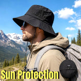 Packable Wide Brim Sun Bucket Hat, Lightweight Quick Dry Water Resistant Hat for Fishing, Hiking, Gardening, Beach and Camping