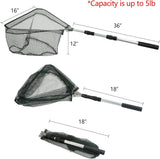 Telescopic Fishing Landing Net, Extendable Freshwater Net for Kids and Adults, Ponds, Lakes, Kayaks and Catch and Release, 102 to 160 cm