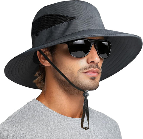 Wide Brim UPF 50+ Sun Bucket Hat, Water Resistant Breathable Outdoor Hat for Hiking, Fishing, Camping, Gardening, Beach and Travel In Australia - Darrahopens