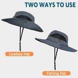 Wide Brim UPF 50+ Sun Bucket Hat, Water Resistant Breathable Outdoor Hat for Hiking, Fishing, Camping, Gardening, Beach and Travel