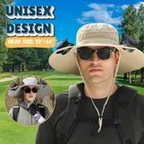 Solar Fan Sun Hat with Dual Built In Fans, Wide Brim UPF 50+ Bucket Hat for Fishing, Beach, Hiking and Outdoor Wear, Khaki In Australia - Darrahopens