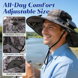 Solar Powered Fan Sun Hat with Dual Built In Fans, Wide Brim Hands Free Hat for Fishing, Beach, Gardening, Hiking and Outdoor Wear, Black In Australia - Darrahopens
