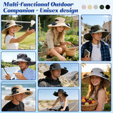 Solar Powered Fan Sun Hat with Dual Built In Fans, Wide Brim Hands Free Hat for Fishing, Beach, Gardening, Hiking and Outdoor Wear, Black In Australia - Darrahopens