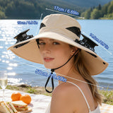 Solar Powered Fan Sun Hat with Dual Built In Fans, Wide Brim Hands Free Hat for Fishing, Beach, Gardening, Hiking and Outdoor Wear, Black