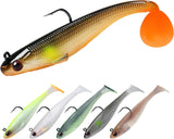 Pre Rigged Soft Swimbait Fishing Lures with Hooks, Sinking Vibration Baits for Bass, Trout, Crappie, Walleye and Freshwater Fishing In Australia - Darrahopens